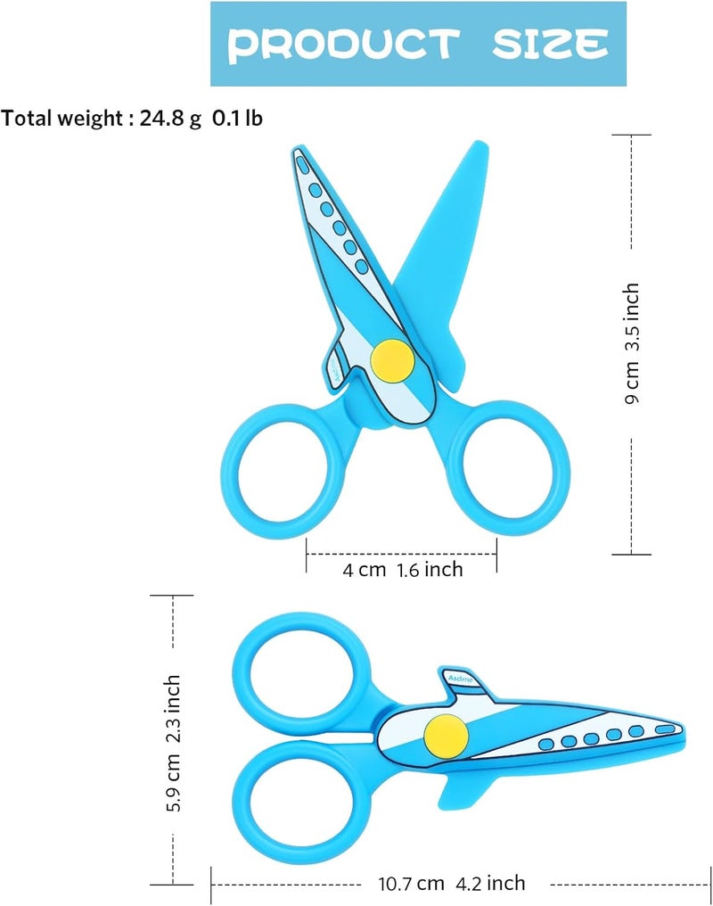 Asdirne Children Scissors, Kid Safety Scissor for Preschool Toddler, Arts & Crafts Safe Scissors, Pack of 2 - Image 3